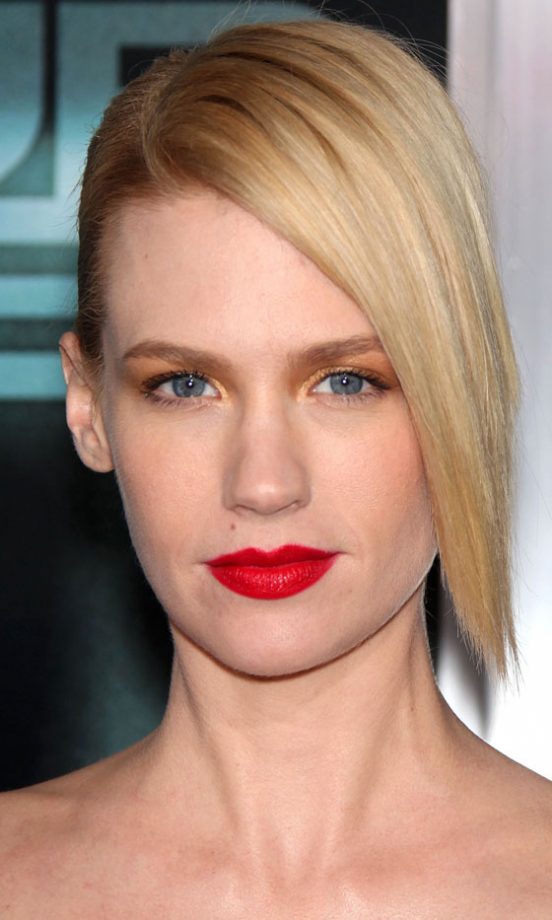 January Jones Creates A Strong Make-Up Look With Bright Red Lipstick, 2011