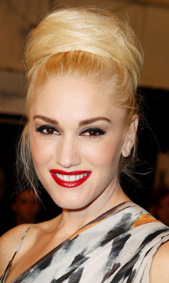 Gwen Stefani Works Her Trademark Beauty Look With Statement Red Lipstick At The LAMB AW11 Show, 2011