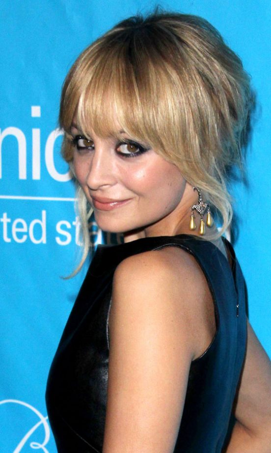Nicole Richie's Fringe Works Well With A Tousled Up Do, 2011