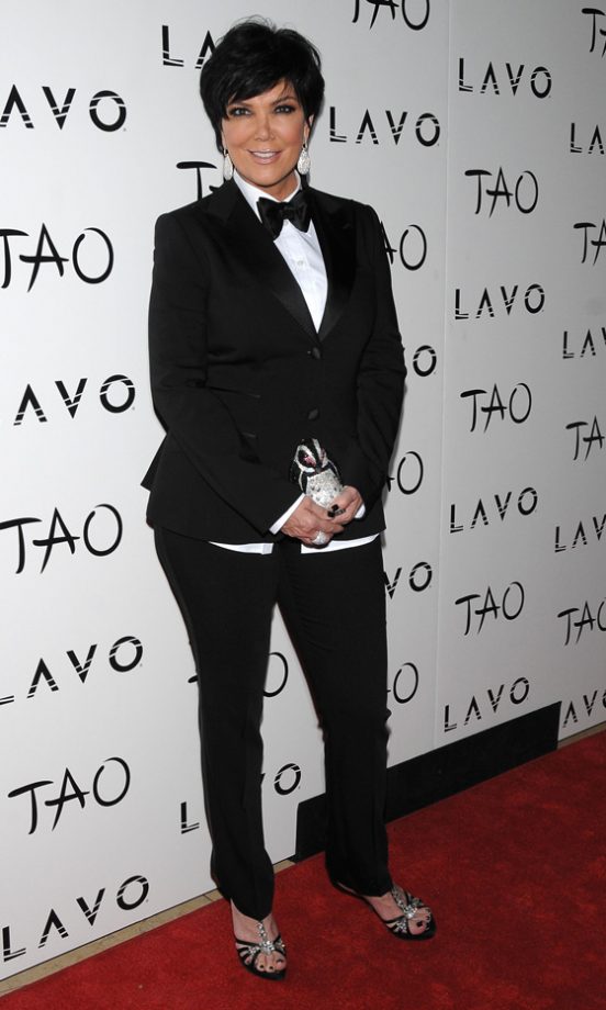 Kris Jenner Suited Up At The TAO Club In A Black Tuxedo To Celebrate The New Year, 2011