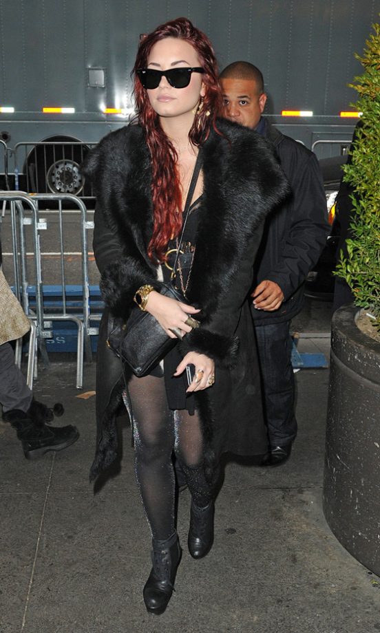 Demi Lovato Rocked Head-To-Toe Black Out And About In New York, 2012