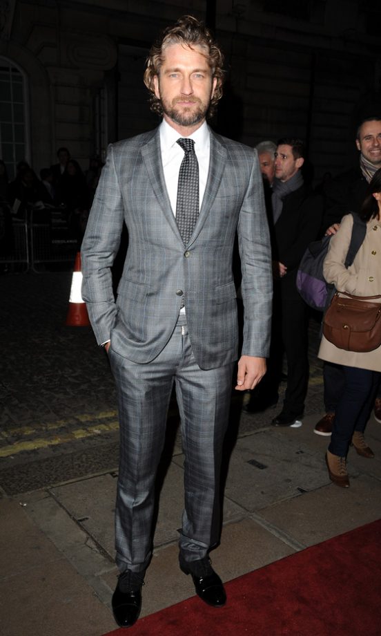 One To Swoon Over: Gerard Butler Looked Dapper In A Super-Smart Grey Suit At The Coriolanus Film Premiere, 2012