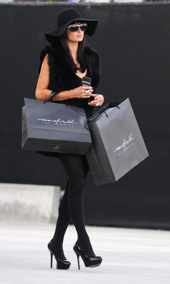 Paris Hilton Looked Unrecognisable With Her New Dark Hairstyle - The Shopping Bags Gave Her Away!