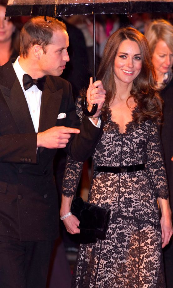 Prince William And Kate Middleton Kept Dry At The Rain-Hit London Premier Of War Horse, 2012