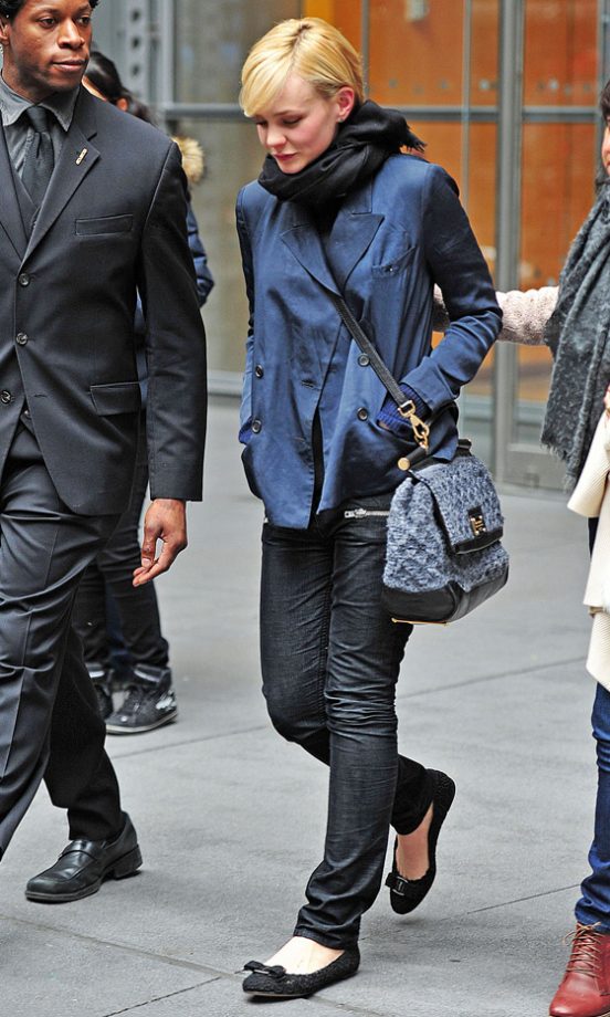 Carey Mulligan Walked The New York Streets In Casual Style - Check Out Her Fab Dolce & Gabbana Bag, 2012