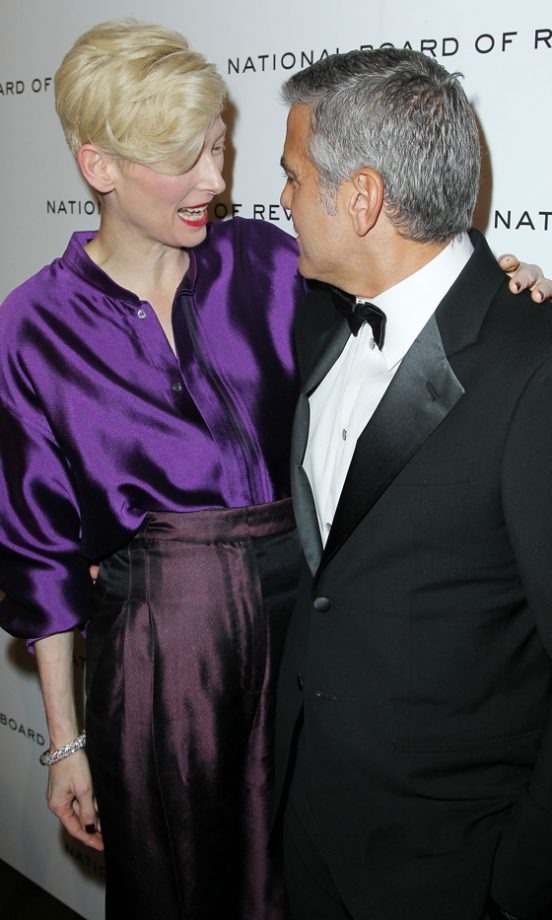 Tilda Swinton And George Clooney Caught Up On All The Hollywood Gossip At The National Board Of Review Awards Gala 2012