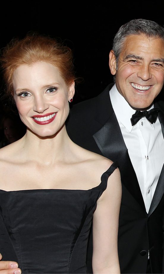 Don't Look Now Stacy: Jessica Chastain And George Clooney At The National Board Of Review Awards Gala 2012