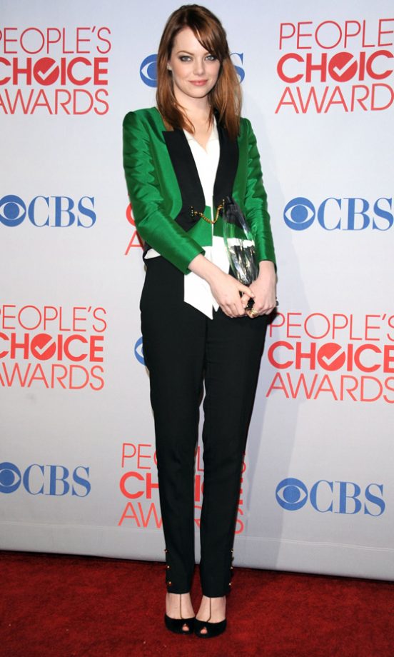 Emma Stone Broke The Fashion Rules In Gucci At The People's Choice Awards 2012
