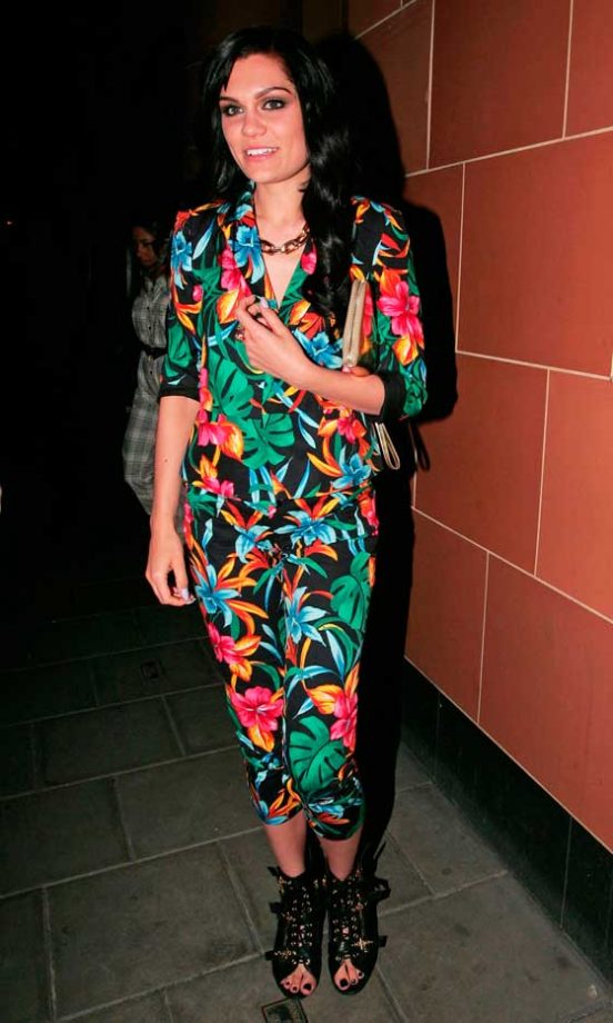 Jessie J Works The Tropical Print Trend Out In London With Professor Green And Friends, 2012