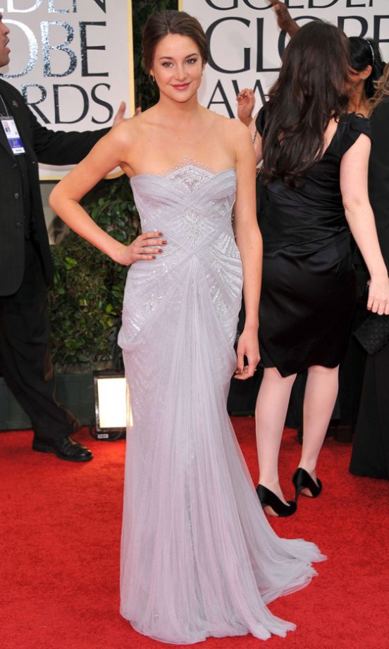 Shailene Woodley Wearing Marchesa At The Golden Globes 2012