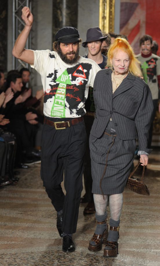 Vivienne Westwood Takes Her Bow At Her Menswear Show In Milan, 2012