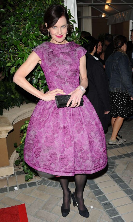 Elizabeth McGovern Worked A Feminine Prom Dress At The BAFTA Tea Party 2012