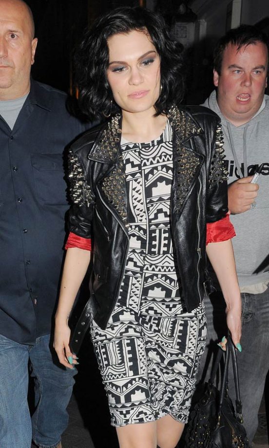 Jessie J Works An Aztec Print Outside The Cirque Du Soir Nightclub, 2012