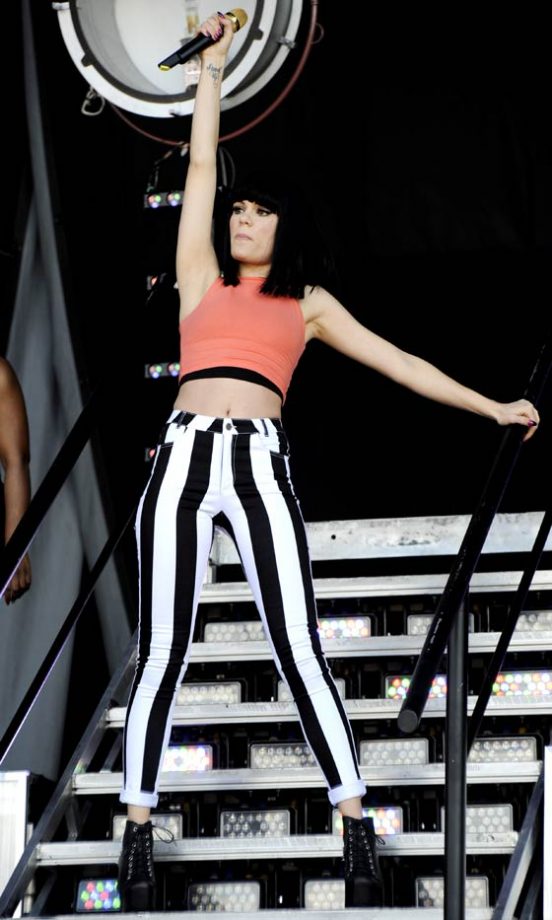 Jessie J Rocks Stripes At The BBC Radio 1 Hackney Weekend, 2012