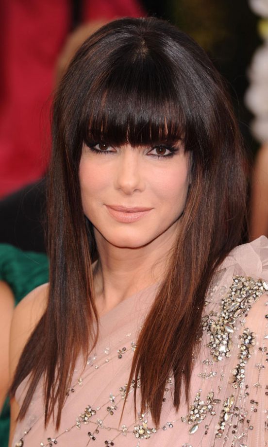 Sandra Bullock Wows At The Golden Globe Awards With A Fierce New Fringe Hairstyle, 2011