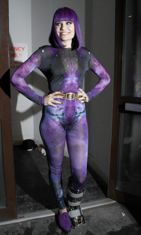 Jessie J Wows In Yet Another Fabulous Leotard, This Time She Teams Her Galaxy Version With A Chanel Belt, 2011