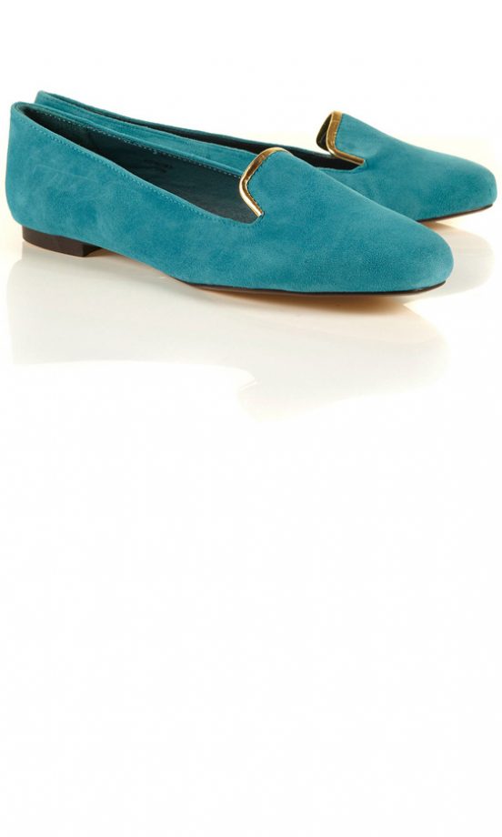 Topshop Teal Suede Slipper Loafers, £30