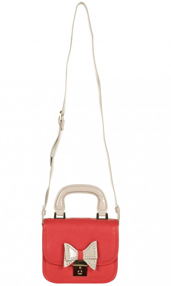 Topshop Coral Lady Stud Bow Bag, £25