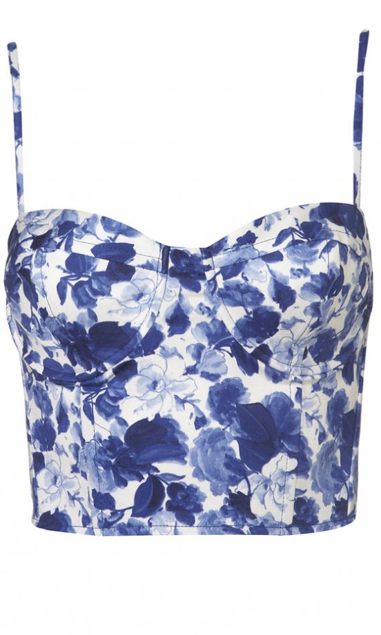 Topshop Porcelain Flower Print Corset Top, £30