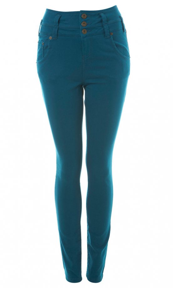 Miss Selfridge Teal High Waisted Jeans, £40