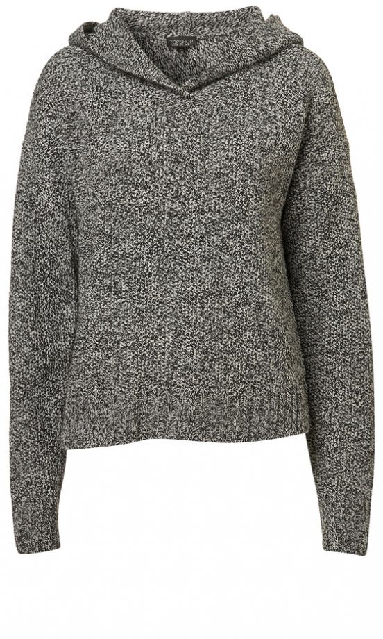 Topshop Knitted Slubby Tweedy Hoody, £36