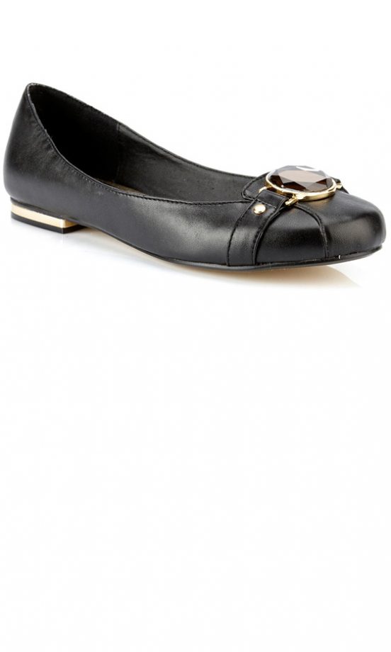 Wallis Black Flat Jewel Shoe, £15