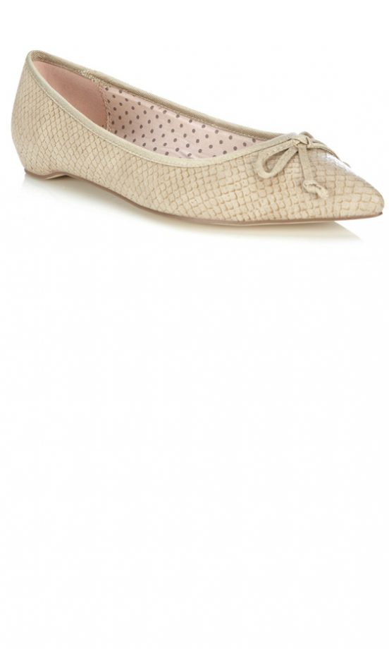 Wallis Taupe Snake Print Flat Shoe, £30