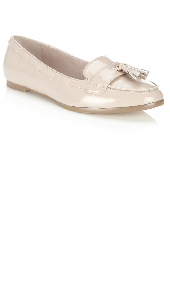 Wallis Cream Patent Flat Loafer, £35