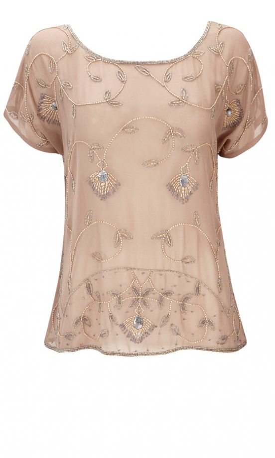 Wallis Nude Embellished Shirt, WAS £45, NOW £20