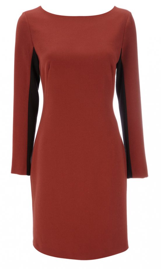 Wallis Rust Long Sleeve Crepe Dress, WAS £50, NOW £25