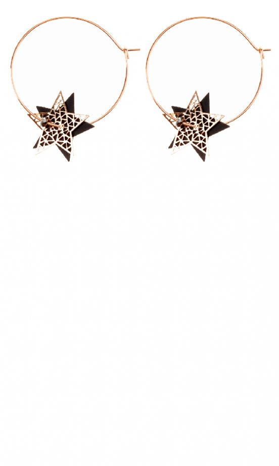 Warehouse Laser Cut Star Loop Earrings, £6