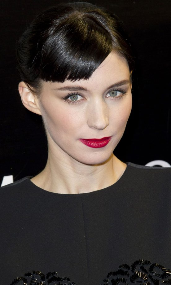 Rooney Mara Looked Striking With Bold Red Lips At The Paris Premiere Of The Girl With The Dragon Tattoo, 2012