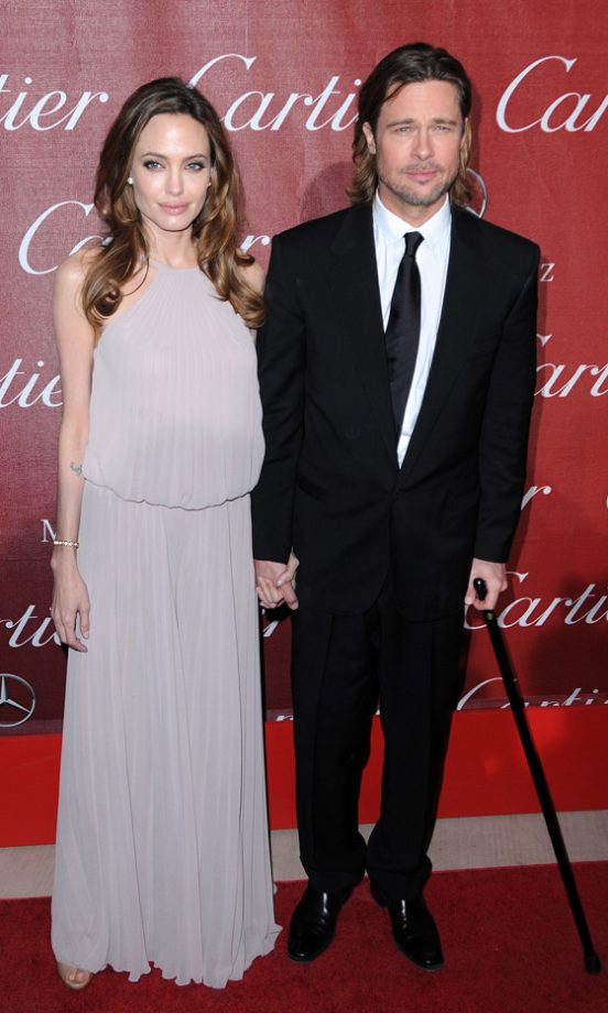 Angelina Jolie Joined Brad Pitt And His Walking Cane At The Annual Palm Springs Film Gala, 2012
