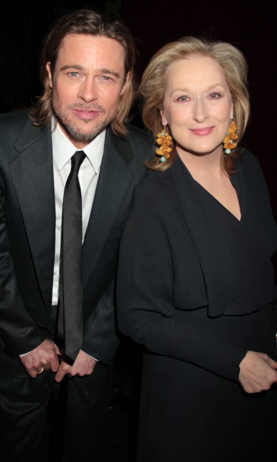 Brad Pitt Caught Up With Meryl Streep At The Film Critics Circle Awards Ceremony 2012