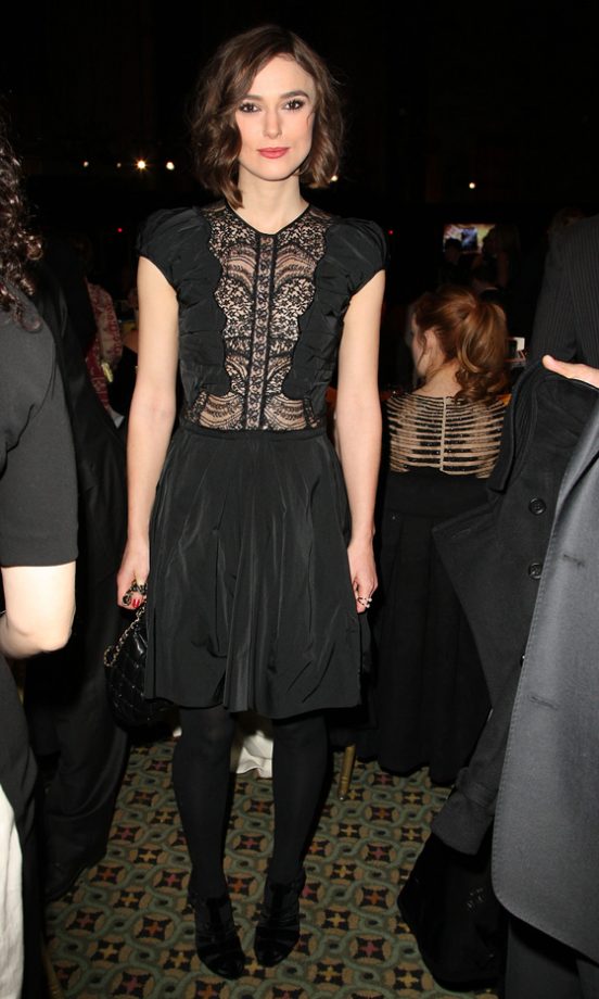 Keira Knightley Worked The Ladylike Trend In A Nina Ricci Dress And Chanel Bag At The National Board Of Review Awards Gala 2012