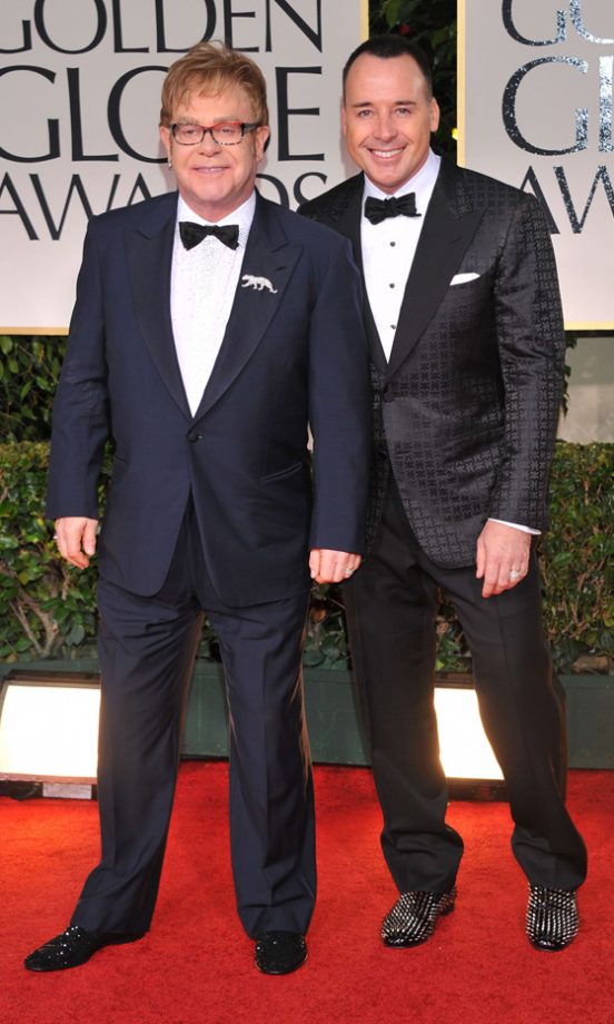 Elton John And David Furnish At The Golden Globes 2012