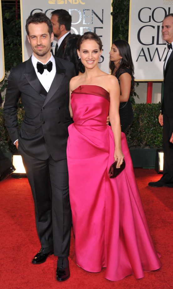 Natalie Portman And Benjamin Millepied At The Golden Globes 2012