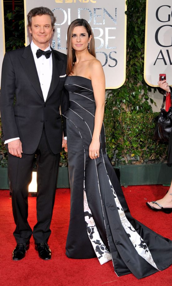 Colin Firth And Livia Giuggioli At The Golden Globes 2012