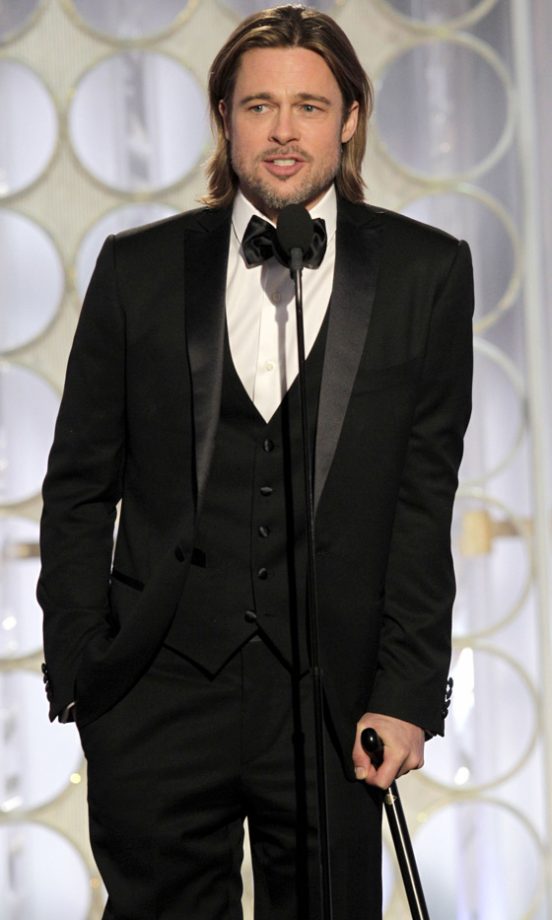 Brad Pitt Hit The Stage At The Golden Globes 2012