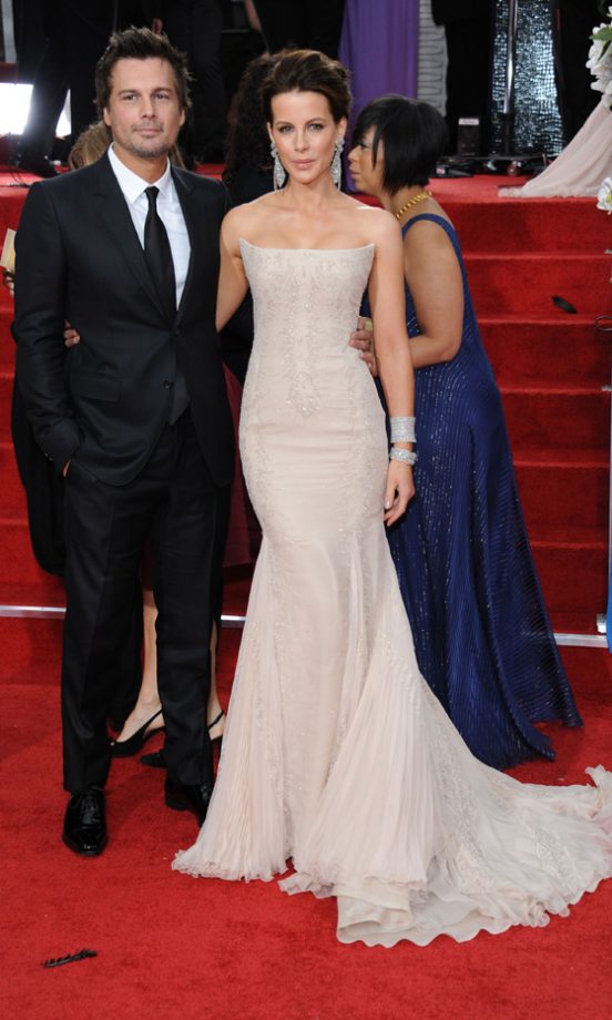 Kate Beckinsale With Len Wiseman At The Golden Globes 2012