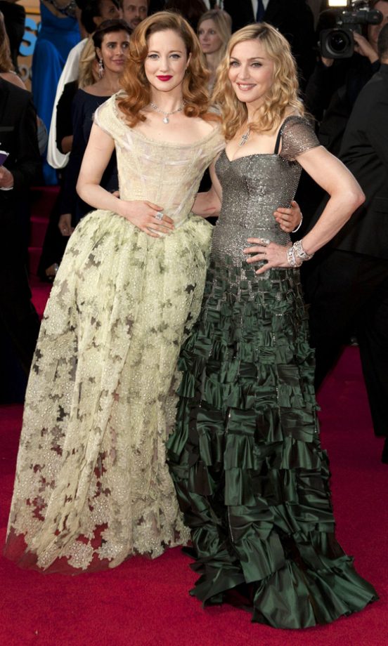 Andrea Riseborough And Madonna Dressed To Impress At The Golden Globe Awards 2012