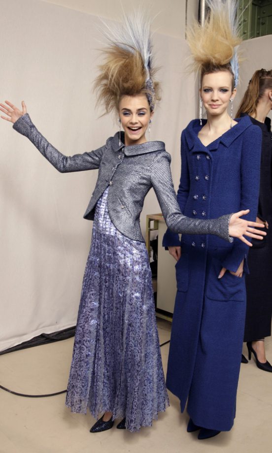 Cara Delevingne Backstage At The Chanel Haute Couture Fashion Show SS12