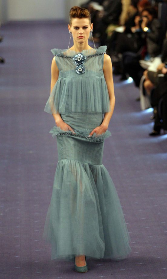 A Model On The Catwalk At The Chanel Haute Couture Fashion Show SS12