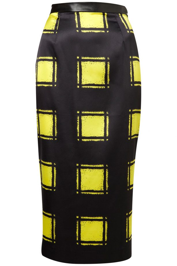 Topshop Yellow Check Pencil Skirt, £45