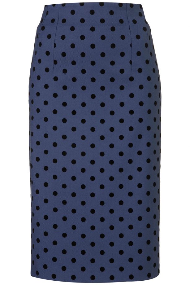 Topshop Flock Spot Pencil Skirt, £38