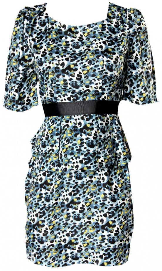 Boohoo SS12 Blue Leopard Print Dress