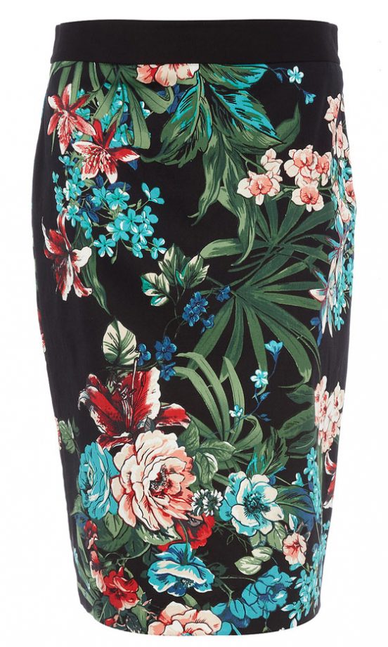Dorothy Perkins Floral Pencil Skirt, £26