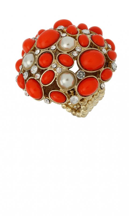Dorothy Perkins Coral Cluster Stretch Ring, £8.50