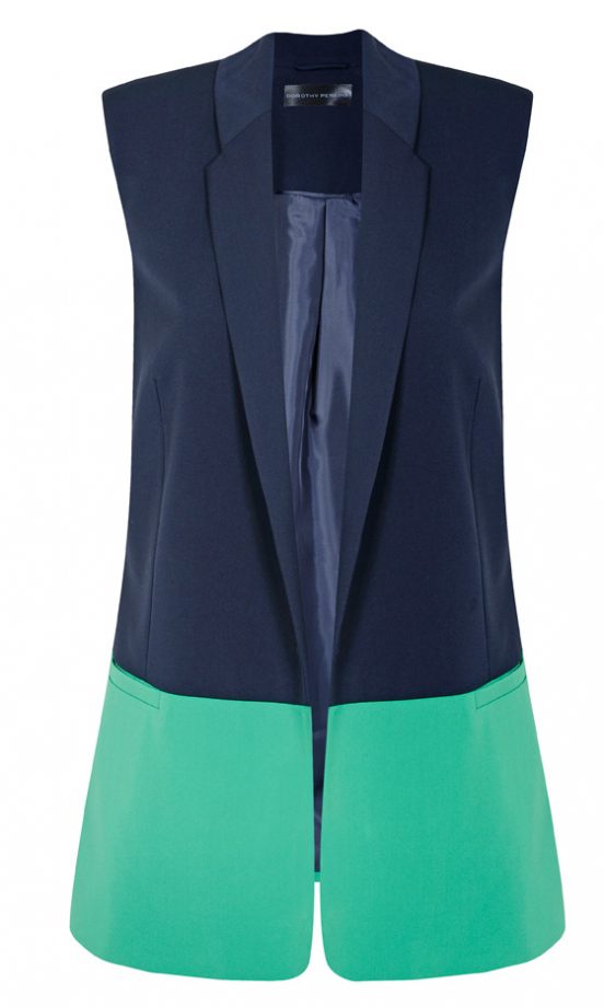 Dorothy Perkins SS12 Colourblock Sleeveless Blazer