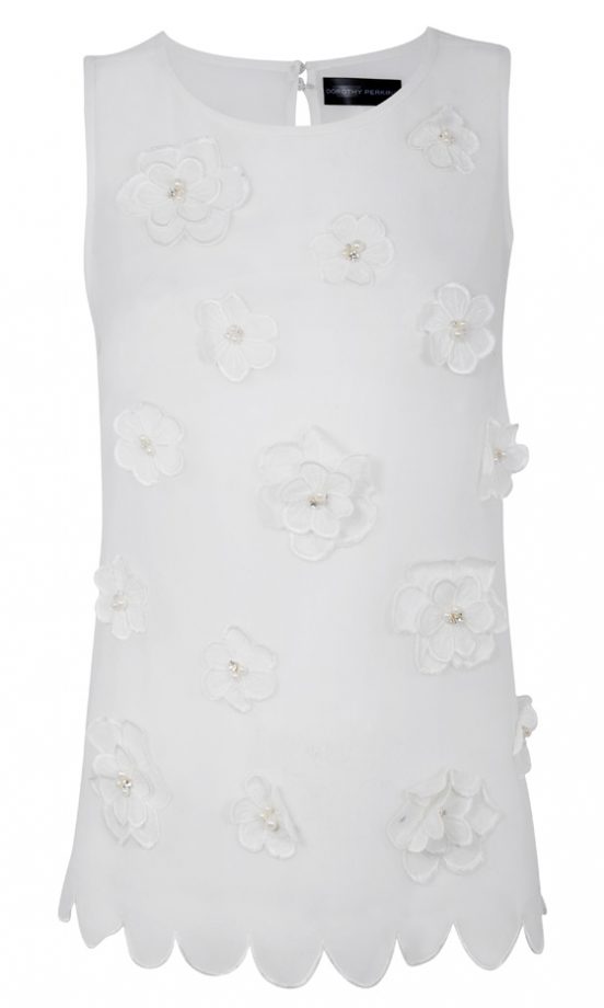 Dorothy Perkins SS12 White Flower Top